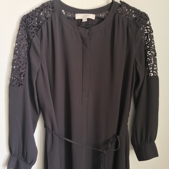 LOFT Lace shoulder shirt dress - Picture 3 of 4